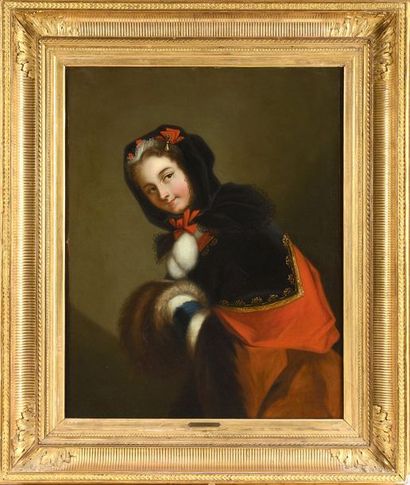 null COYPEL Charles (Ecole de) 

(1694 – 1752)

«Portrait de femme au manchon, robe...