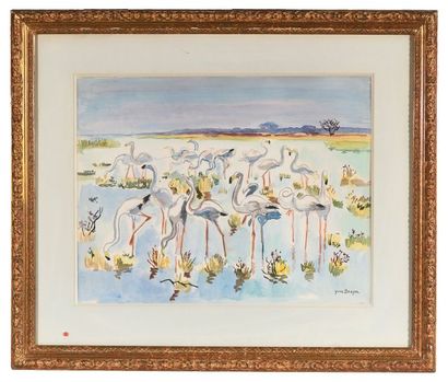 null Yves BRAYER 

(1907-1990)

«Les flamants roses en Camargue»

Aquarelle

Signée...