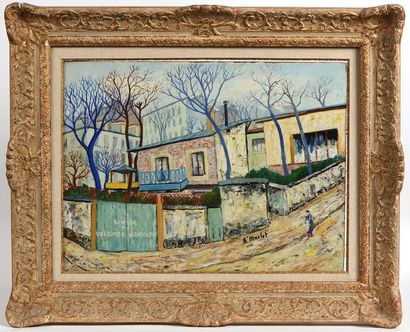 null Élysée MACLET 

(1881–1962)

«Montmartre»

Huile sur carton

Signée en bas à...