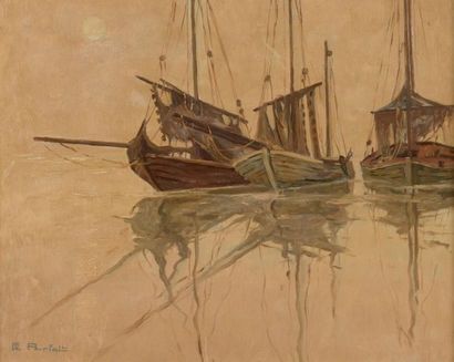 null Erich Freiherr VON PERFALL (1882-1961)

Trois bateaux

Huile sur panneau signée...