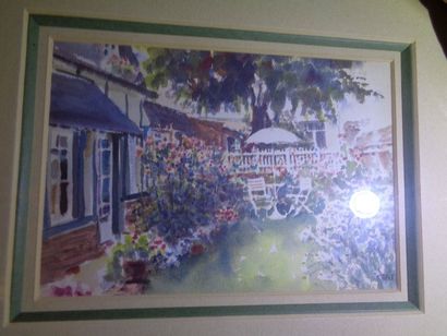 null MIR (XXe siècle)" Maison à Deauville", aquarelle, signée en bas à droite. 14x19cm....