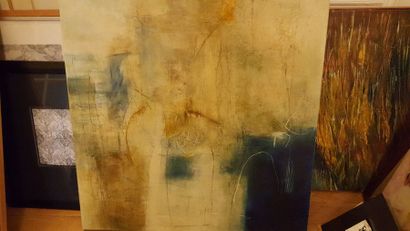 null Sylvie GUILLEME (XX), "Composition", huile sur toile, signée au dos et datée...