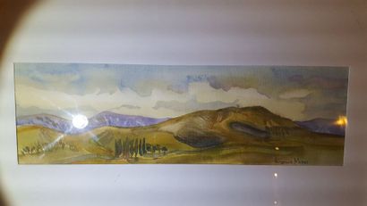 null Eugenia MIRO (MIROCHNIKO) "Toscane", aquarelle, signée en bas à droite. 12x40cm....