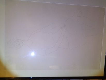 null Idel IANCHELEVICI (1909-1994) "Jeune Fille assise", dessin au crayon, signé...
