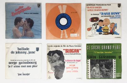 BANDES ORIGINALES DE FILMS Lot de 6x 7“ de BOF de Gainsbourg dont promo. Set of 6x...