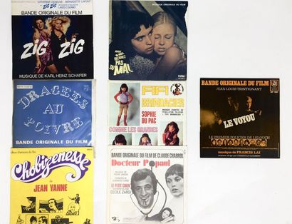 BANDES ORIGINALES DE FILMS Lot de 20x 7“/EPs de divers musiques de films. Set of...