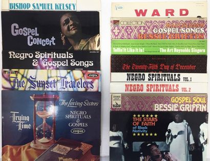 BLUES/ GOSPEL Lot de 19 disques 33T de gospel, negro spiritual. Set of 19 Lps of...