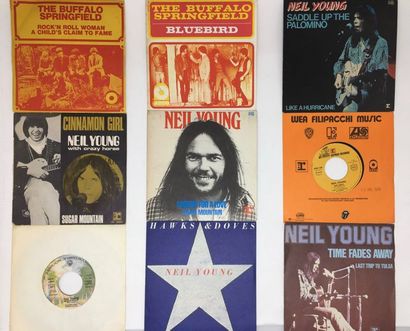 POP ROCK Lot de 9x 7“ de Neil Young et des Buffalo Springfield. Set of 9x 7“ of Neil...
