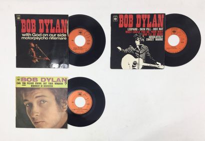 POP ROCK Lot de 3x 7“/ Eps de Bob Dylan dont 1 jukebox. Set of 3x 7“/ Eps of Bob...