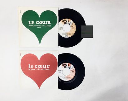 POP ROCK Lot de 2x 7“ de Le Cœur, promo jukebox. Set of 2x 7“ of Le Cœur, promo jukebox....