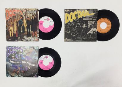 POP ROCK Lot de 3x 7“ de Doc'Daïl, groupe de Ticky Holgado. Set of 3x 7“ of Doc'Daïl...