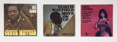 SOUL/ R'N'B/ FUNK Lot de 3x 7“ de Curtis Mayfield. Set of 3x 7“ of Curtis Mayfield....