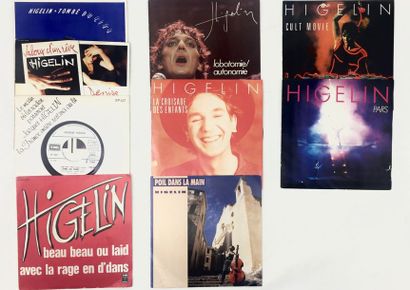 CHANSON FRANCAISE Lot de 5 disques 33T et de 9x 7“ de Higelin. Set of 5 Lps and 9x...