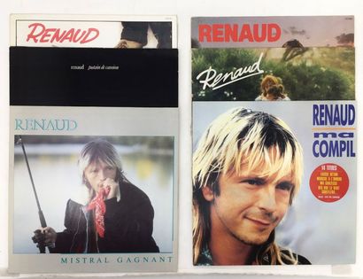 CHANSON FRANCAISE Lot de 6 disques 33T et 9x 7“ de Renaud. Set of 9 Lps and 9x 7“...