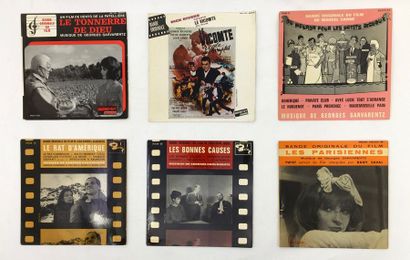 BANDES ORIGINALES DE FILMS Lot de 6x 7“/Eps de BOF de Georges Garvarentz. Set of...