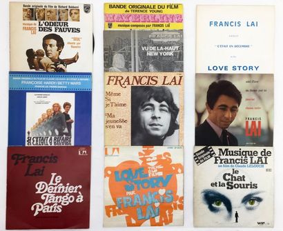 BANDES ORIGINALES DE FILMS Lot de 10x 7“. Hommage à Francis Lai. Set of 10x 7“ tribute...