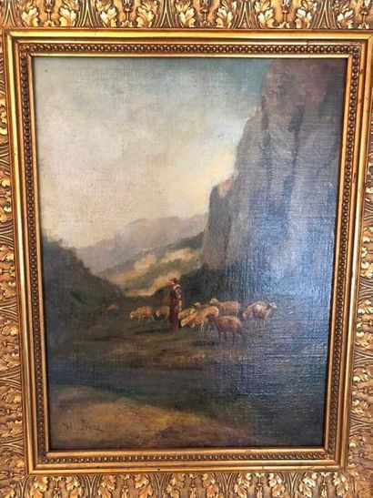 null Honoré BOZE (1830-1908)

Berger et son troupeau dans la montagne

huile sur...