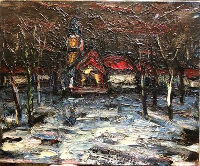 null #Armand NAKACHE (1894-1976)

"Place de l'église sous la neige"

Huile sur toile...