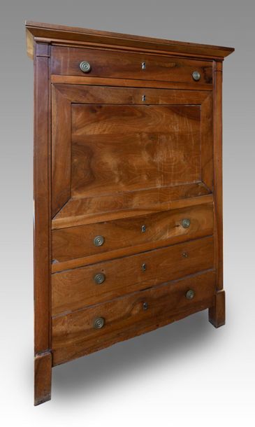 A secretary with flap and 4 drawers,19th...