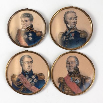 null Four engravings medallions: Marshal Victor, Marshal Foy, Marshal Mortar, Marshal...