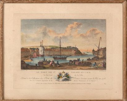 null Lot of five Garneray engravings representing the ports of France: -Saint Valery...