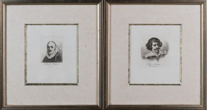 null A set of 40 engravings representing studies and portraits of famous Italian...