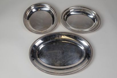 null Set of 3 oval dishes CHRISTOFLE 
41cm 26cm 31cm