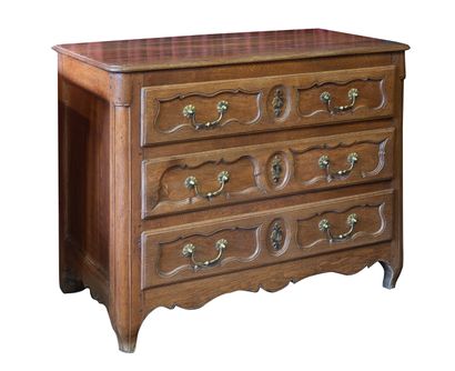 null Natural wood chest of drawers with 3 drawers Regency period