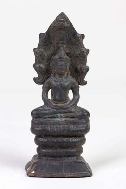 null Bouddha ninja en bronze, H 17cm.