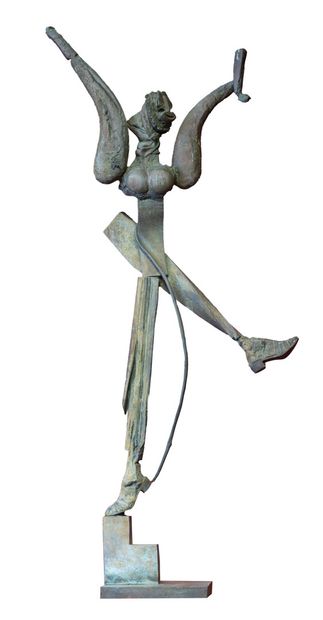 null Louis CANE 1943 "La Sorcière éclatée" en bronze, 1985, 219 x110 x 40cm