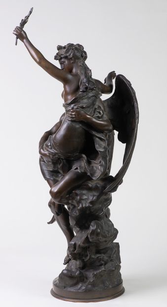 null Mathurin MOREAU "Sculpture allégorique" bronze, SBD, H96.6cm, L39.5cm, Prof37.5cm....