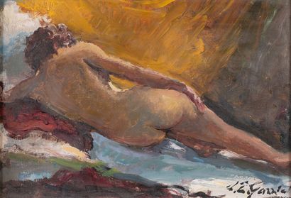 null L. E. GARRIDO 1893-1982 "Reclining Nude" HSP, SBD, 19x27cm