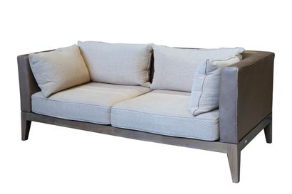 null Hugues Chevalier sofa in fabric and skai