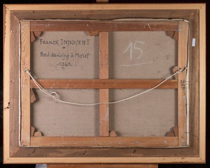 null Franck INNOCENT "Bord du Loing à Moret" HST, SBD, dated 62, 58.5x79 cm.
