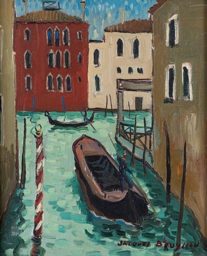 Jacques Bouyssou 
"Venice 1962" HST, SBD, titled and dated on the back, 22.5x27.5cm...