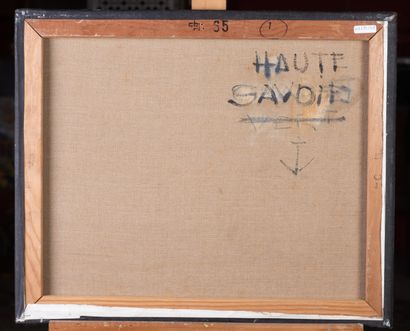 null Jacques BOUYSSOU "Haute savoie" HST, SBD, titré au dos, 54,5x65cm. (sans ca...