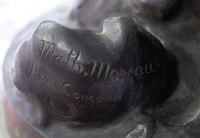 null Mathurin MOREAU (1822-1912) "Allegorical sculpture" bronze, SBD, H96.6cm, W39.5cm,...