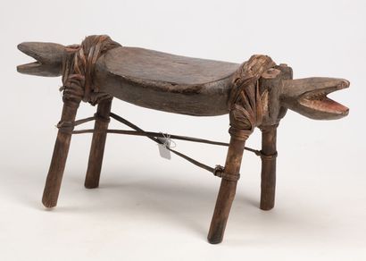 MAMBILA NIGERIA Wooden stool carved at the...