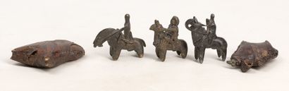 null KOTOKO CHAD Lot of 5 horsemen These horsemen named PUTCHU GUINADJI in bronze...