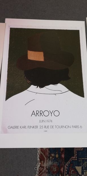 null Lot comprenant : une affiche de ARROYO, une affiche de Marie CASSAUT avec cachet...