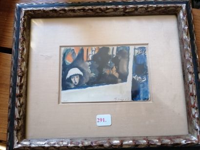 null Losif ISER 1881-1958 Carte postale aquarelle, SBD, 14x9cm