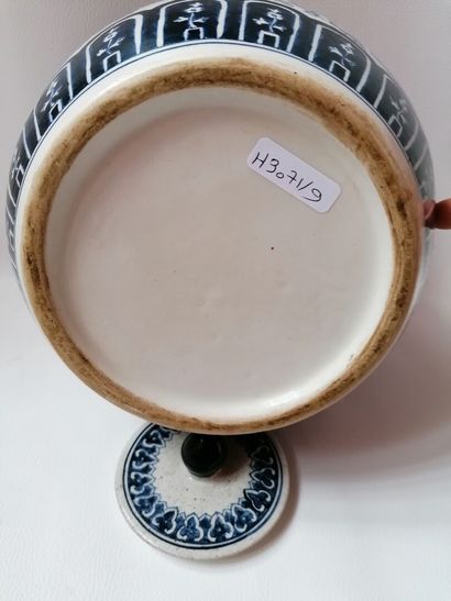 null Pot à gingembre en porcelaine de Chine bleu et blanc, H : 21cm