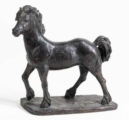 null Maurice GUILLAUME "Cheval Frison" Bronze, 99, 23x21cm.