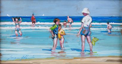 null Jacques ALBERT 

"A la plage"

tempera sur carton, SBG, 21.5x40.5cm