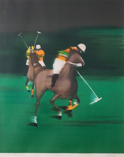 null SPAHN "Les joueurs de polo" Epreuve d'artiste, SBD, 44x54cm