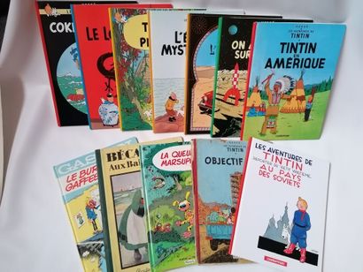 null Un ensemble de BD composé de 8 Tintin, 1 Becassine, 1 Gaston la gaffe et 1 ...