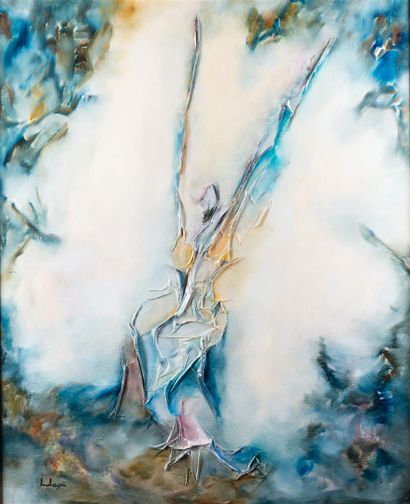 null Robert MIHAGUI (1945) Technique mixte sur toile, SBG, 110x81 cm