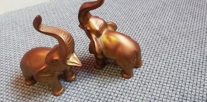 null Deux presses livres représentant des éléphants en bronze (sans défense)