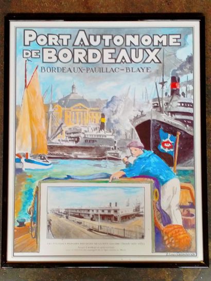 null P. Louis CAZAUBON, Ensemble de deux affiches du port autonome de Bordeaux 1931...