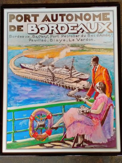 null P. Louis CAZAUBON, Ensemble de deux affiches du port autonome de Bordeaux 1931...